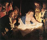 Gerrit van Honthorst Adoration of the Shepherds painting